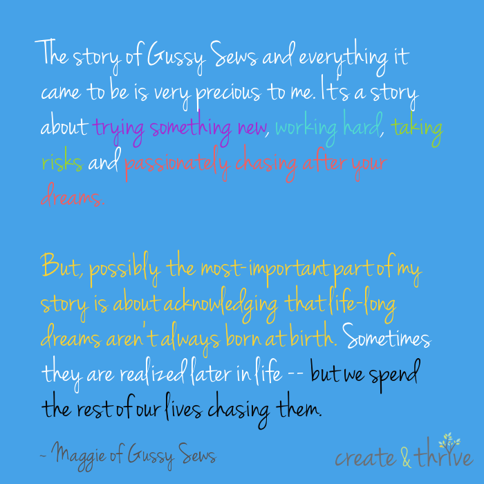 Success Stories ~ Maggie of Gussy Sews | Create & Thrive